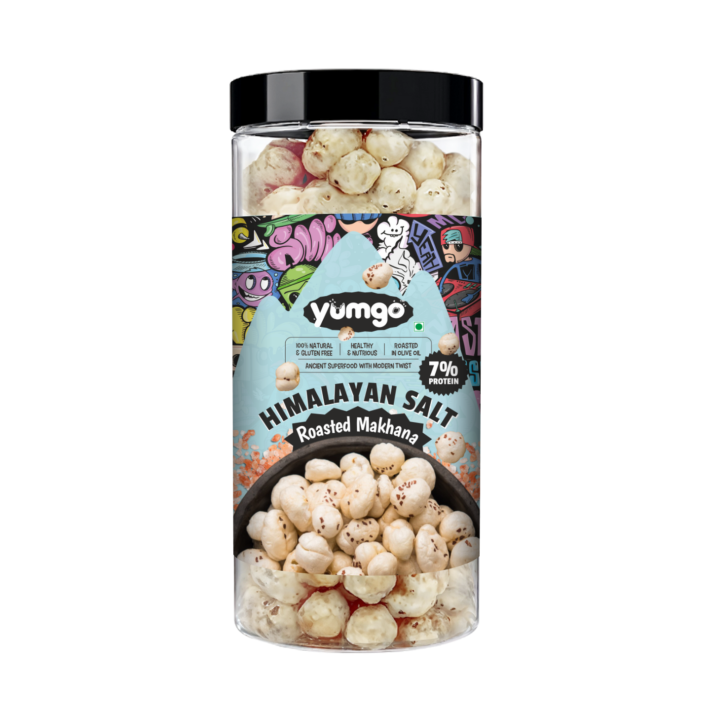 Yumgo Himalayan Salt Roasted Makhana (80g) – Lightly Salted, Healthy & Crunchy Snack