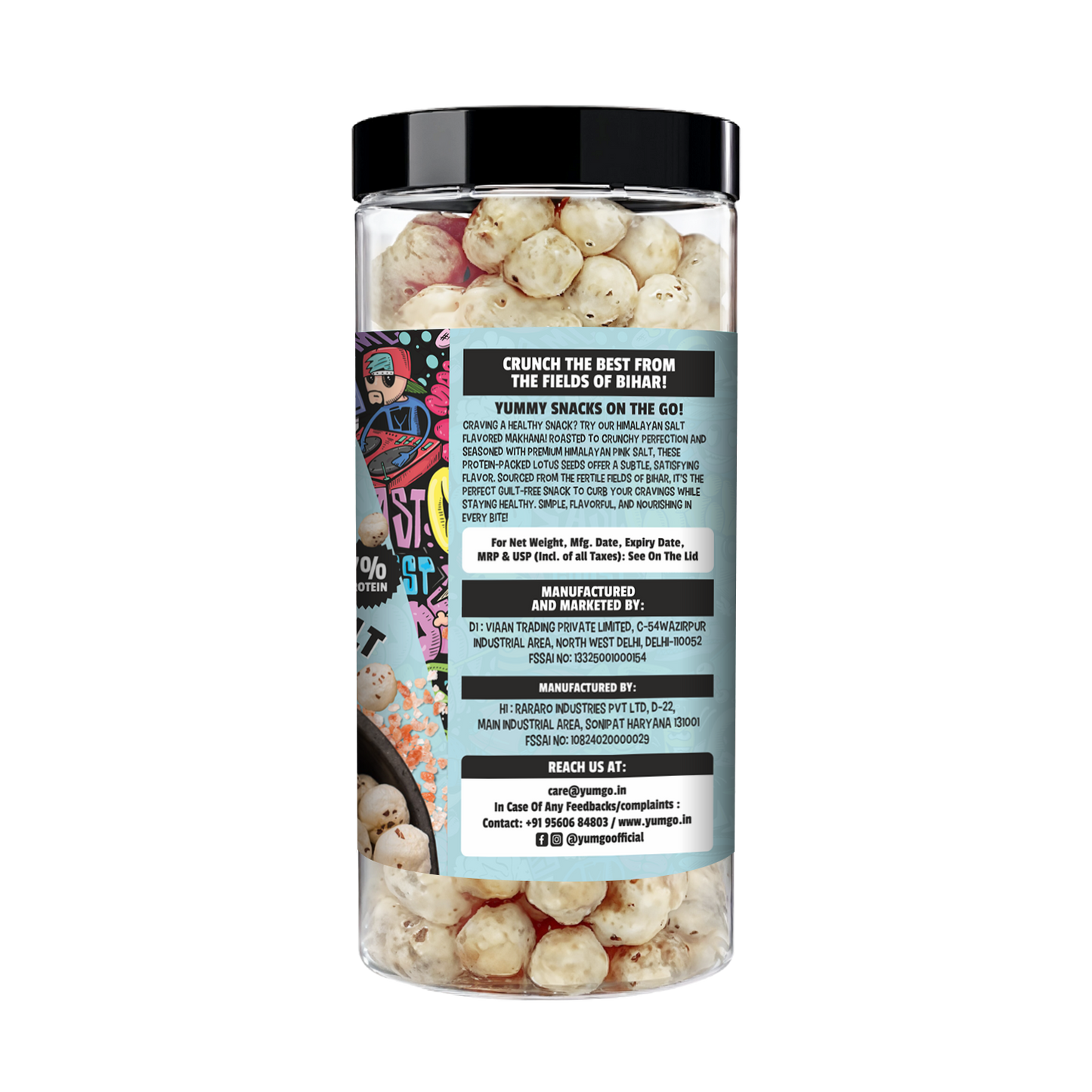 Yumgo Himalayan Salt Roasted Makhana (80g) – Lightly Salted, Healthy & Crunchy Snack