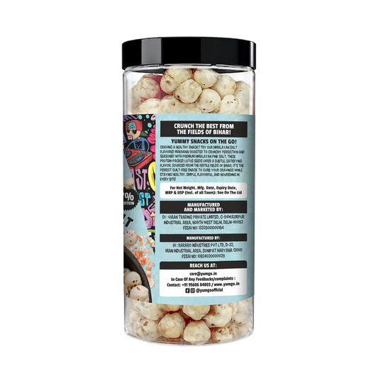 Yumgo Himalayan Salt Roasted Makhana (80g) – Lightly Salted, Healthy & Crunchy Snack Yumgo