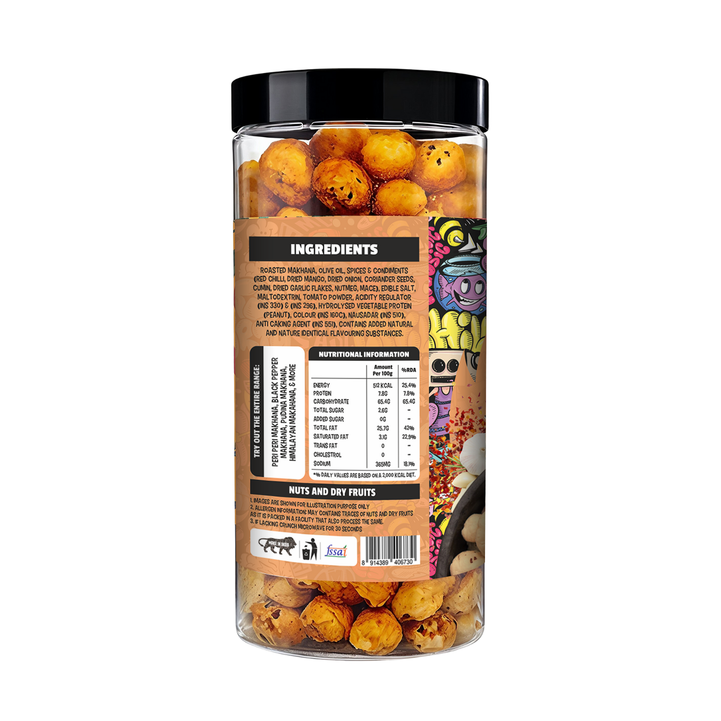 Yumgo Punjabi Tadka Roasted Makhana (80g) | Spicy Fox Nuts Yumgo