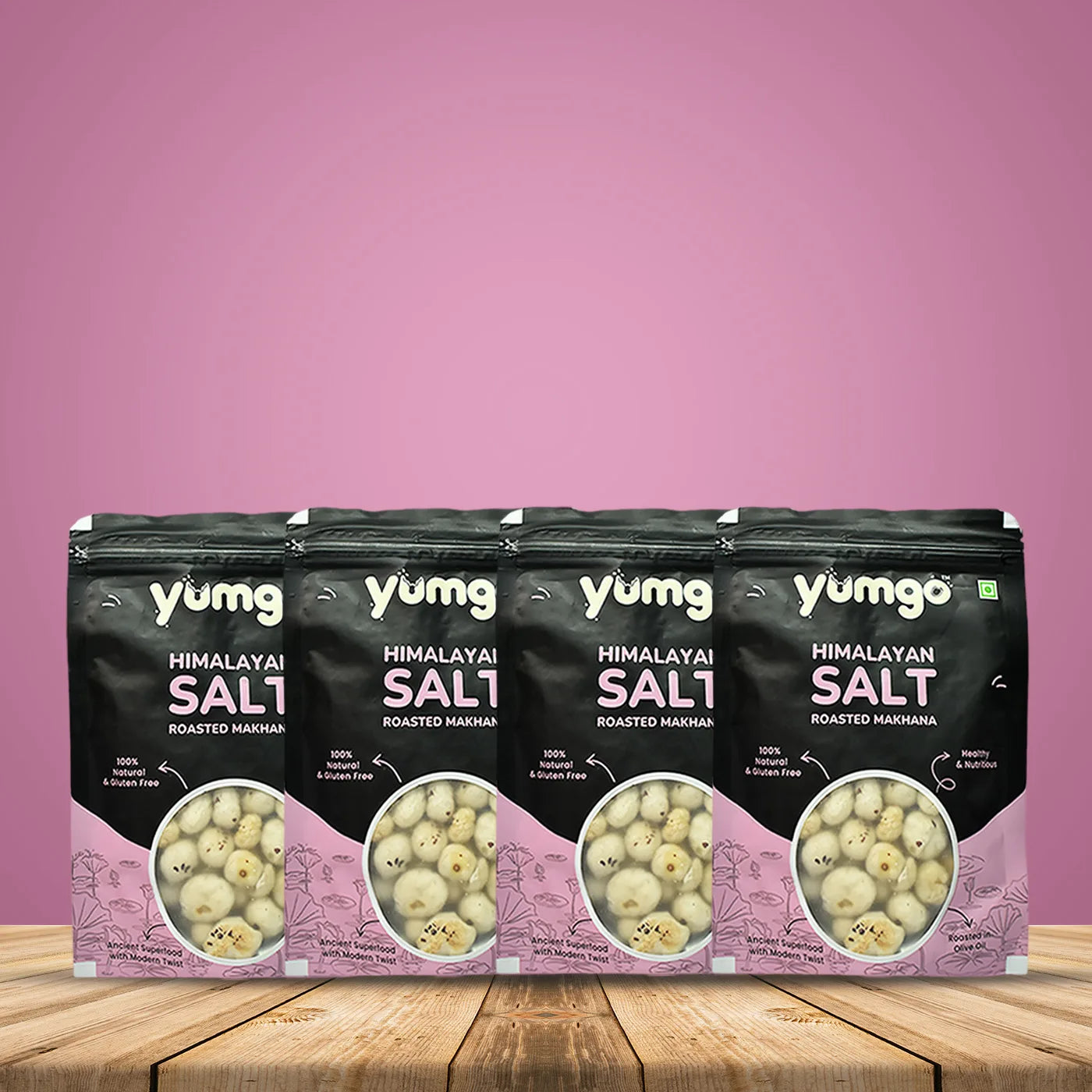 Yumgo Himalayan Salt Roasted Makhana 25g | Lightly Salted, Healthy Roasted Fox Nuts