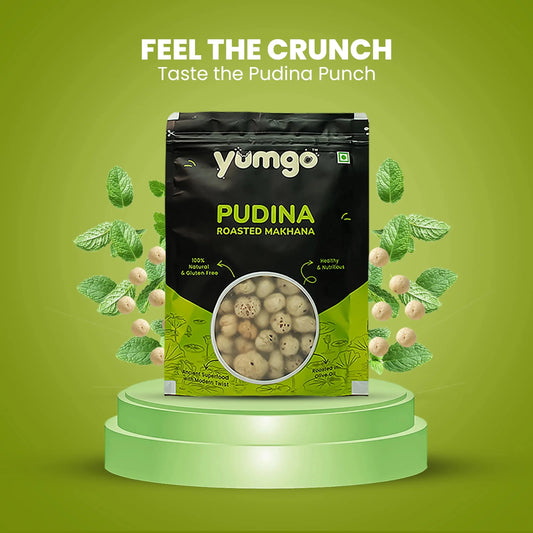 Yumgo Pudina Roasted Makhana 25g | Minty Roasted Fox Nuts | Healthy Snack | Gluten-Free yumgo