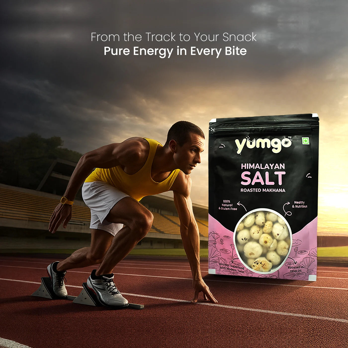Yumgo Himalayan Salt Roasted Makhana 25g | Lightly Salted, Healthy Roasted Fox Nuts