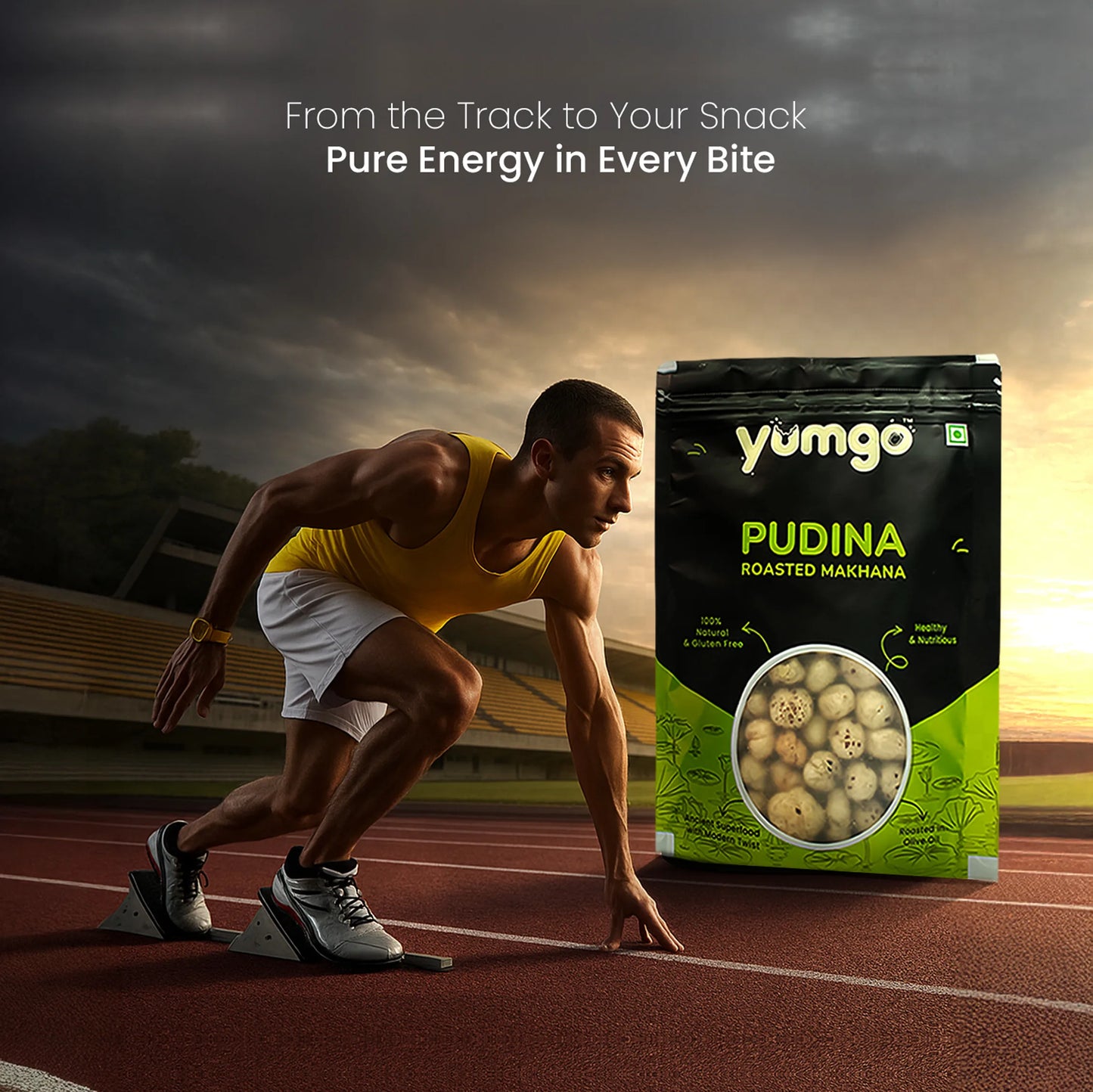 Yumgo Pudina Roasted Makhana 25g | Minty Roasted Fox Nuts | Healthy Snack | Gluten-Free