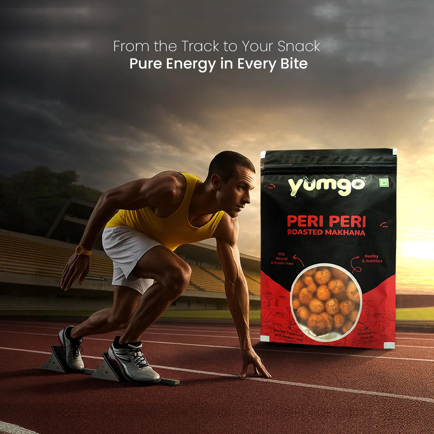 Yumgo Peri Peri Roasted Makhana 25g | Spicy Roasted Fox Nuts | Gluten-Free & Protein-Rich Snack