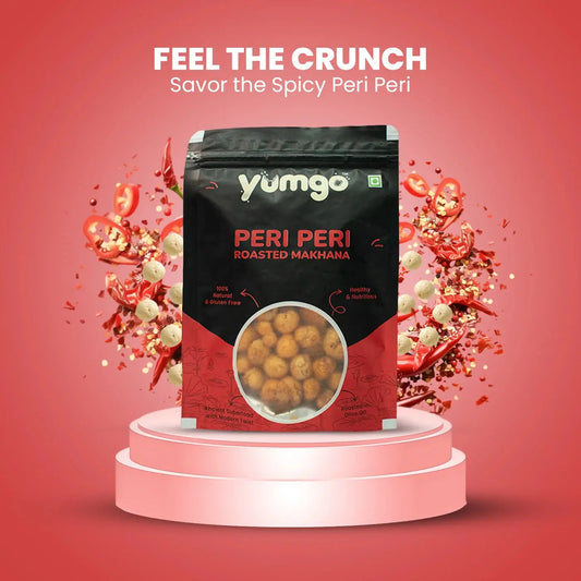 Yumgo Peri Peri Roasted Makhana 25g | Spicy Roasted Fox Nuts | Gluten-Free & Protein-Rich Snack yumgo