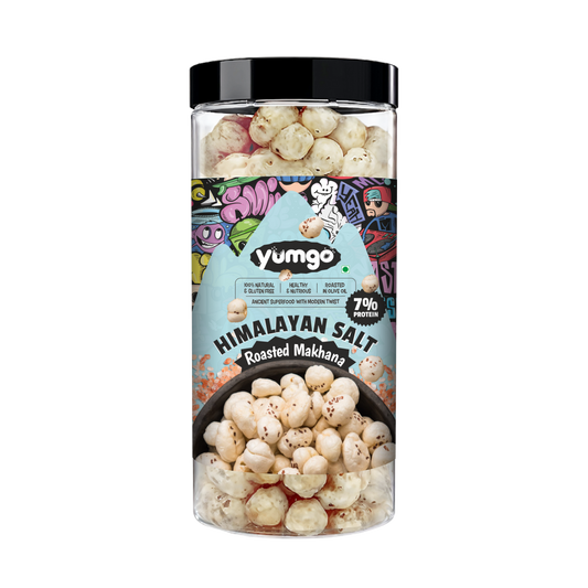 Yumgo Himalayan Salt Roasted Makhana (80g) – Lightly Salted, Healthy & Crunchy Snack