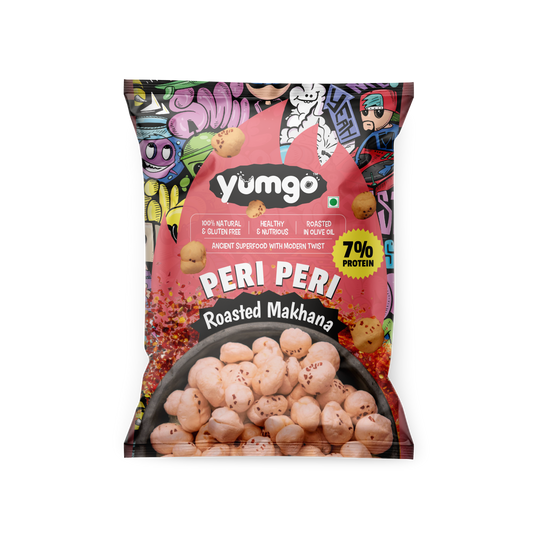 Yumgo Peri Peri Roasted Makhana | Spicy Roasted Fox Nuts | Gluten-Free Healthy Snack | 12g Mini Pack