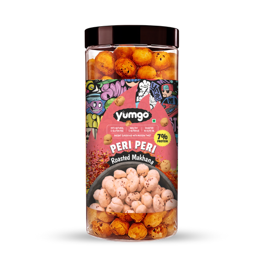 Yumgo Peri Peri Roasted Makhana (80g) – Spicy, Crunchy & Guilt-Free Snack