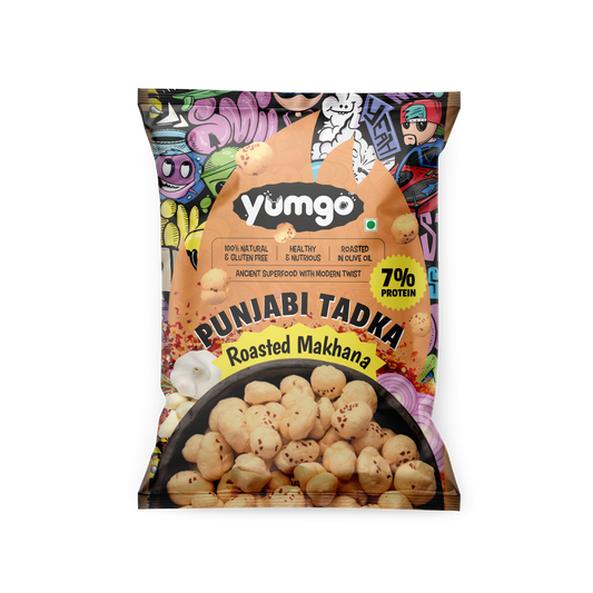 Yumgo Punjabi Tadka Roasted Makhana | Desi Masala Fox Nuts | Gluten-Free Healthy Snack | 12g Mini Pack