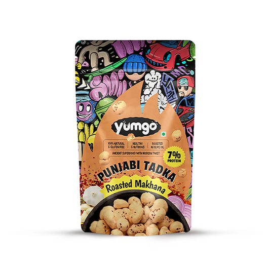 Yumgo Punjabi Tadka Roasted Makhana | Spicy Fox Nuts | Healthy Gluten-Free Snack | 25g