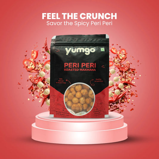Yumgo Peri Peri Roasted Makhana 25g | Spicy Roasted Fox Nuts | Gluten-Free & Protein-Rich Snack